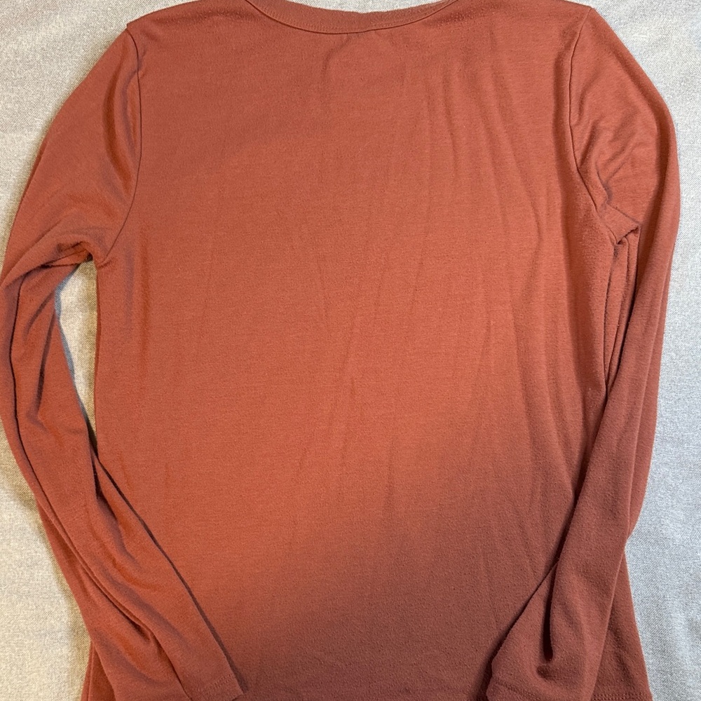 BE COOL Long Sleeve Crewneck Top in Rusty Terracotta - Picture 5 of 5
